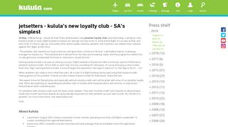 
                            5. jetsetters - kulula's new loyalty club - SA's simplest - kulula.com