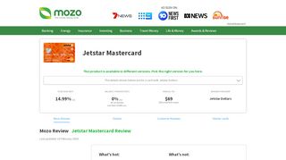 
                            9. Jetstar Mastercard | Credit card product information | Mozo