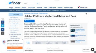 
                            12. Jetstar Platinum Mastercard Rates & Fees | finder.com.au