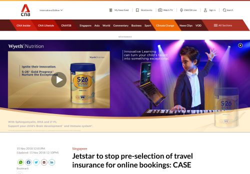 
                            7. Jetstar to stop pre-selection of travel insurance for online bookings ...