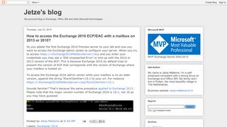 
                            7. Jetze's blog: How to access the Exchange 2016 ECP/EAC with a ...