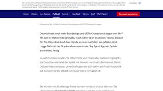 
                            10. Jetzt bei Sky: In-Match Videos zu Bundesliga und Uefa Champions ...