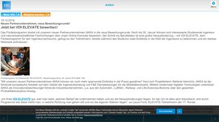 
                            4. Jetzt bei VDI ELEVATE bewerben!