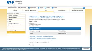 
                            5. Jetzt Kontakt zur EW Bus aufnehmen - Eichsfeldwerke GmbH