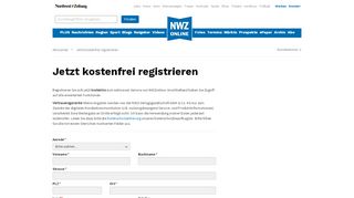 
                            13. Jetzt kostenfrei registrieren - NWZ - Abocenter - NWZonline