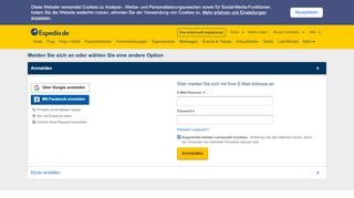 
                            2. Jetzt kostenlos anmelden! Sign in for Expedia ... - Expedia.de