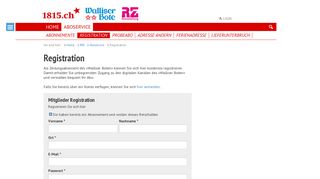 
                            8. Jetzt kostenlos registrieren - Registration | 1815.ch