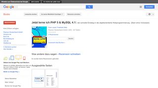 Jetzt lerne ich PHP 5 & MySQL 4.1: der schnelle Einstieg in die ...