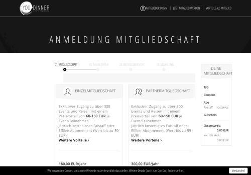 
                            2. Jetzt Mitglied werden - YouDinner
