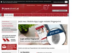 
                            6. Jetzt neu: Mobile-App Login mittels Fingerprint - bankdirekt.at