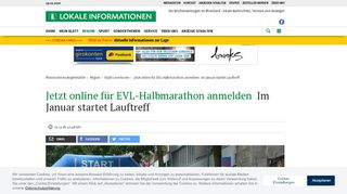 
                            4. Jetzt online für EVL-Halbmarathon anmelden: Im Januar startet Lauftreff