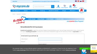 
                            1. Jetzt zu mycareplus anmelden | mycare Versandapotheke