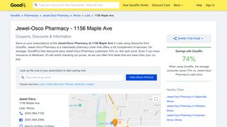 
                            11. Jewel-Osco Pharmacy - 1156 Maple Ave Lisle IL 60532 - GoodRx