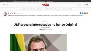 
                            9. J&F procura interessados no banco Original | VEJA.com