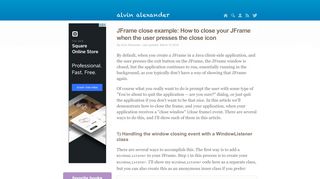 
                            9. JFrame close example: How to close your JFrame when the user ...
