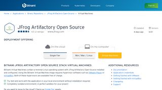 
                            11. JFrog Artifactory Open Source Virtual Machines - Bitnami