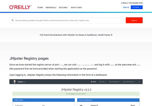 
                            10. JHipster Registry pages - Full Stack Development with JHipster [Book]