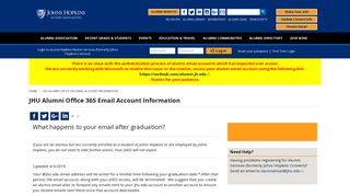 
                            3. JHU Alumni Office 365 Email Account Information | Johns Hopkins ...