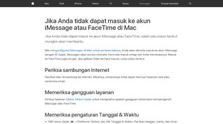 
                            5. Jika Anda tidak dapat masuk ke akun iMessage atau FaceTime di Mac ...