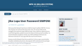 
                            11. Jika Lupa User Password SIMPONI | MPN G2 (Billing System)