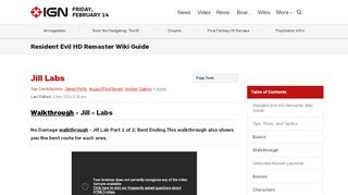 
                            1. Jill Labs - Resident Evil HD Remaster Wiki Guide - IGN