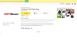 
                            7. Jim Bryce, The Ticket King ESPN Milwaukee Audio podcast - Player FM