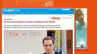 
                            9. Jim Parsons produziert schwule Comedyserie für Netflix - queer.de