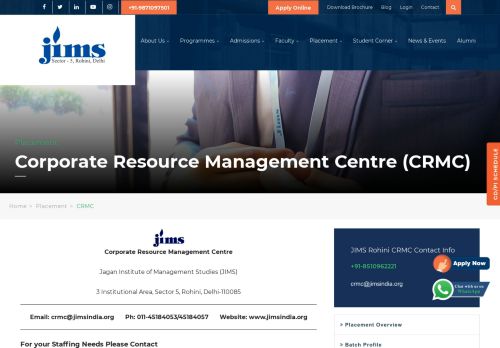 
                            6. JIMS Rohini placement contact | MBA/PGDM Placements