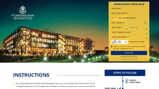 
                            3. Jindal Global University: Online Application Form