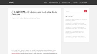 
                            9. JIO eKYC SIM activation process (Aadhar Card), Sim activation in 5 min.