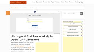 
                            8. Jio Login Id And Password MyJio Apps | JioFi.local.html - Information ...