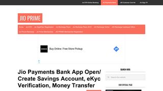 
                            5. Jio Payments Bank App Open/ Create Savings Account, eKyc ...