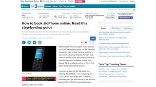 
                            5. Jio Phone: How to book JioPhone online: Read this step-by-step guide