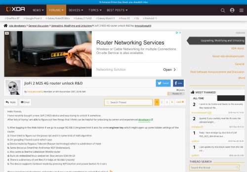 
                            13. JioFi 2 M2S 4G router unlock R&D - XDA Forums - XDA Developers