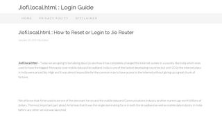 
                            10. Jiofi.local.html : How to Reset or Login to Jio Router