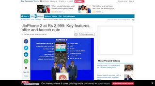 
                            12. JioPhone 2 at Rs 2999: Key features, offer and launch date