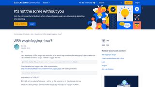 
                            13. JIRA plugin logging - how? - Atlassian Community