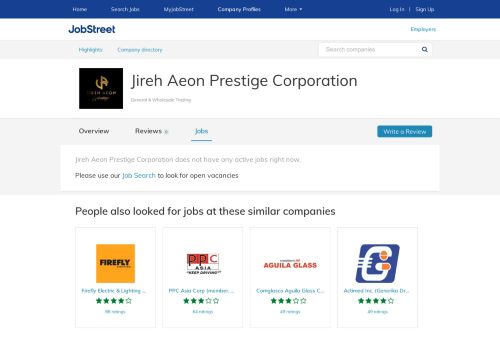 
                            10. Jireh Aeon Prestige Corporation job openings and vacancies ...