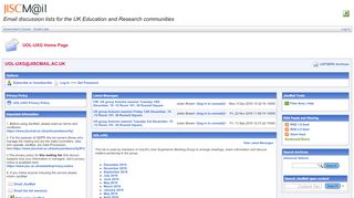 
                            9. JISCMail - UOL-UXG List at WWW.JISCMAIL.AC.UK