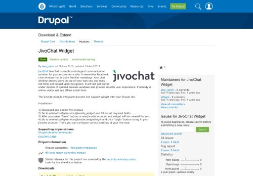 
                            11. JivoSite Widget | Drupal.org