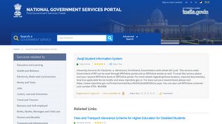 
                            10. Jiwaji Student Information System | National Government Services Portal