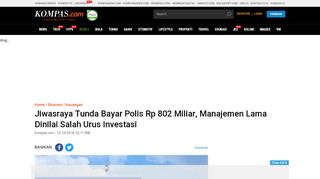 
                            7. Jiwasraya Tunda Bayar Polis Rp 802 Miliar, Manajemen Lama Dinilai ...