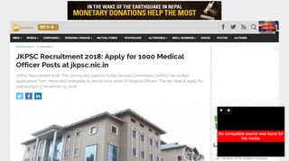 
                            13. JKPSC Recruitment 2018: Apply for 1000 Medical Officer Posts at ...