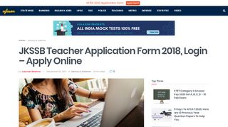 
                            5. JKSSB Teacher Application Form 2018, Login – Apply ...