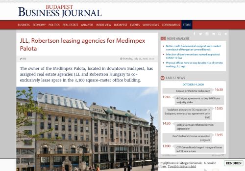 
                            10. JLL, Robertson leasing agencies for Medimpex Palota | The Budapest ...