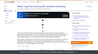 
                            1. JMeter: Login flow involving URL redirection not working - Stack ...