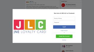 
                            4. JNE JLC - Selamat datang member JNE Loyalty Card. JNE... | Facebook