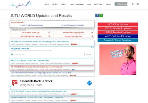 
                            10. JNTU WORLD Updates and Results - Online Bits UPDATED - InJNTU
