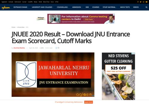 
                            9. JNU Result 2018 / Merit List / Cut Off Announced – Check ...