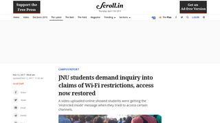 
                            6. JNU Wi-Fi has blocked access to YouTube channels of news websites ...